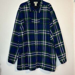 L.L. Bean Men's Fleece Lined Flannel Shirt XXL Tall
